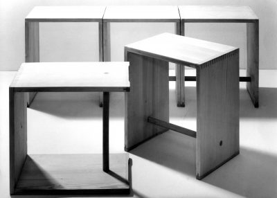Max Bill - Hans Gugelot - Paul Hildinger, Ulmer Hocker, 1954, Foto Ernst Hahn, © HfG-Archiv Ulm