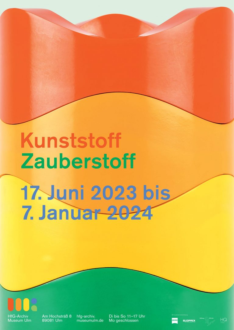 AUSSTELLUNGSPLAKAT KUNSTSTOFF - ZAUBERSTOFF HFG-ARCHIV - MUSEUM ULM
